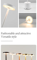 Candeeiro de Mesa LED com Sensor de Toque, Luminária de Mesa Recarregável, Cabeceira Ajustável, Luz Ambiente Criativa, Decoração do Quarto Bar, Simples, 3 Cores